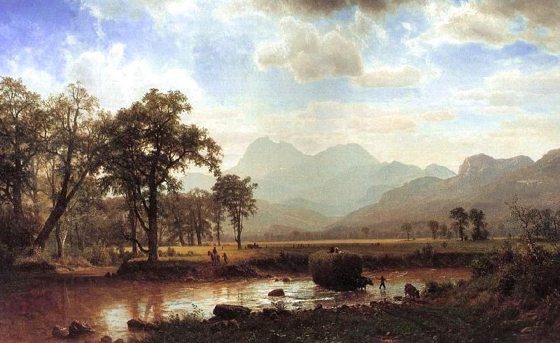 Bierstadt, Albert Haying, Conway Meadows France oil painting art